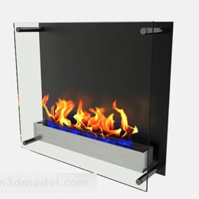 Modern Contemporary Minimalist Fireplace 3d model