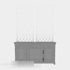 Gray Paint Home Porch Cabinet V2 3d model