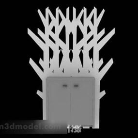 3D-Modell für Veranda-Schrankmöbel in grauer Farbe