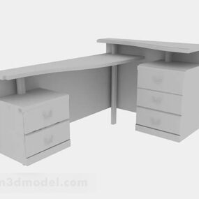 グレーペイントオフィスデスクV1 3Dモデル