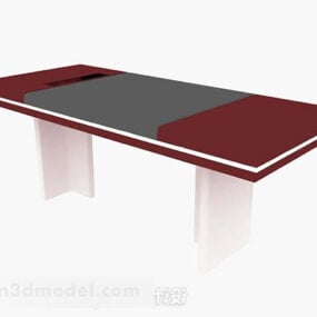 红漆办公桌V1 3d模型