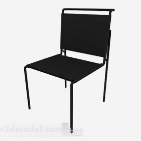 โมเดล 3 มิติเก้าอี้มินิมอลสีดำ