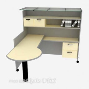 Gray Paint Mdf Wooden Desk 3d model