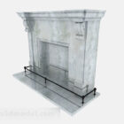 White Marble Stone Fireplace