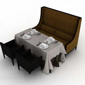 Restaurant eettafel en stoel 3D-model