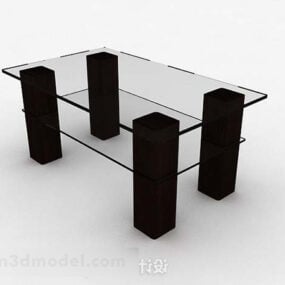 Tavolino rettangolare in vetro V1 Modello 3d