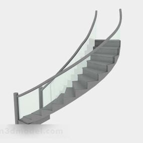 نموذج الدرج الزجاجي الحلزوني ثلاثي الأبعاد