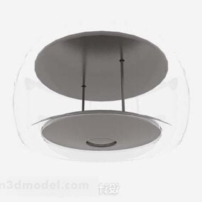 Grijze ronde glazen plafondlamp 3D-model