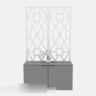 Gray Entrance Cabinet With Decoration