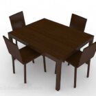 Brown Dining Table And 4 Chairs
