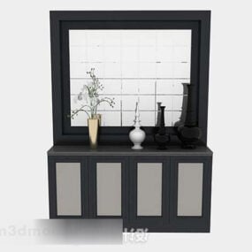 Home Furniture With Mirror Decoration 3d model