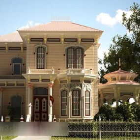 Model Rumah Villa Klasik 3d