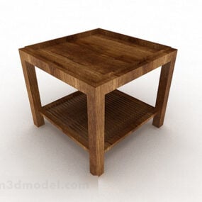 Table basse simple en bois marron modèle 3D