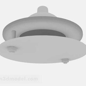 3д модель серого потолочного светильника круглого стиля