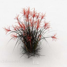 3д модель уличного растения с красными цветами