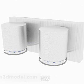 White Shade Minimalist Wall Lamp 3d model