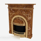 Brown Stone Fireplace V2