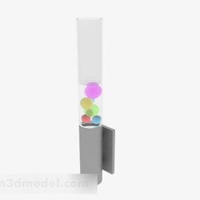 Grå Cylinder Art Væglampe 3d model