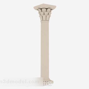 3D-Modell der klassischen Säule aus braunem Stein