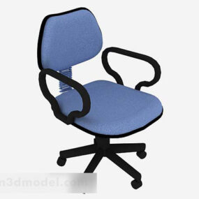 Blue Common Office Wheels Chair 3D-malli