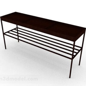Rectangular Wood Coffee Table 3d model