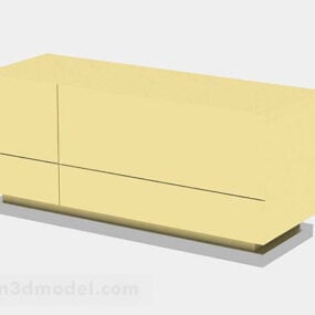 Žlutá dřevěná halová skříň 3D model