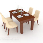 Apartment Wooden Dining Table Chair