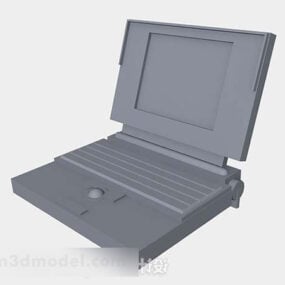 Mô hình 3d máy tính xách tay màu xám cũ
