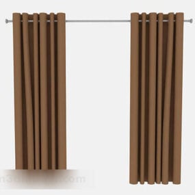 Brown Fabric Curtain 3d model