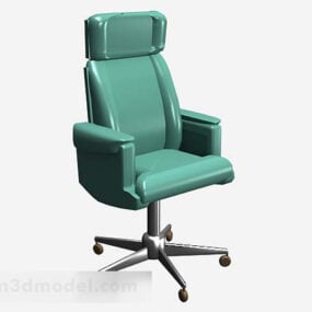 3d модель зеленого шкіряного офісного крісла