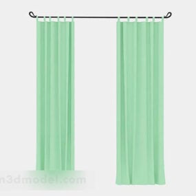 Green Fabric Curtain 3D-malli