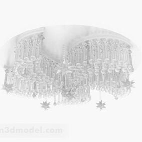 مدل سه بعدی لوستر کریستالی سفید زیبا