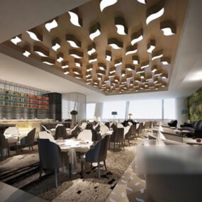 Modern restaurantontwerp interieur 3D-model