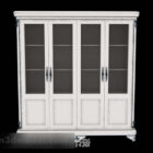 白い木製の飾り戸棚V1