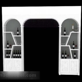 Bílý domácí 3D model chladničky na víno