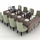 European Retro Dining Table And Chair