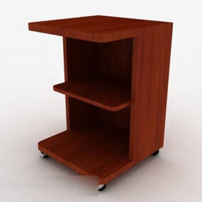 Wooden Brown Cabinet V1 3d model
