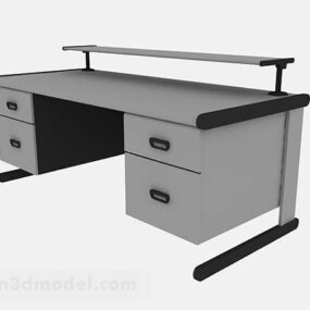 Gray Office Desk 3d model