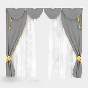 Gray Home Curtains V2 3d model
