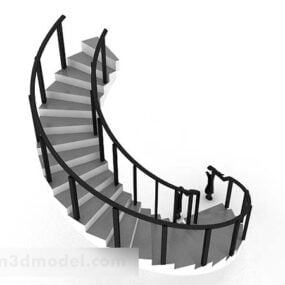 Modelo 3d de escada em espiral cinza