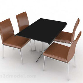 Modern Minimalist Dining Table And Chair 3d model