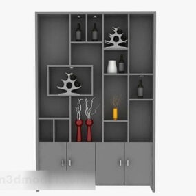 Gray Paint Display Cabinet 3d model