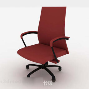 Red Office Chair V3 3d model