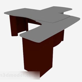 Hnědý 3D model kancelářského stolu
