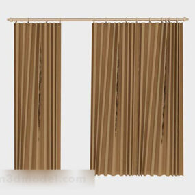Brown Minimalist Home Curtains 3d model