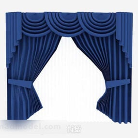 Blue Fabric Curtain V1 3d model