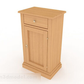 Yellow Wooden Office Cabinet V1 3d model
