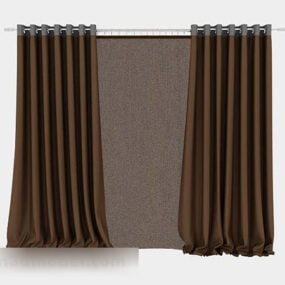 棕色窗帘V2 3d模型
