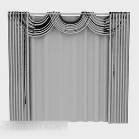 Gray Curtain Two Layers 3d model