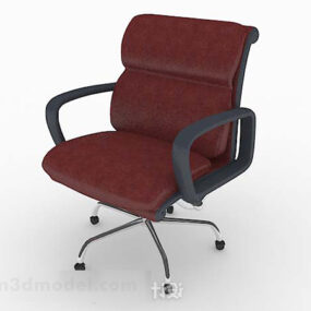 เก้าอี้สำนักงานผ้าสีแดงแบบจำลอง 3 มิติ
